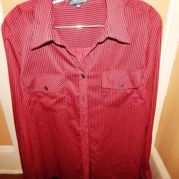 Ladies ELEMENTZ Button-Front Blouse - Shirt - Top  ~  L ~ Long Sleeve - Picture 4 of 7